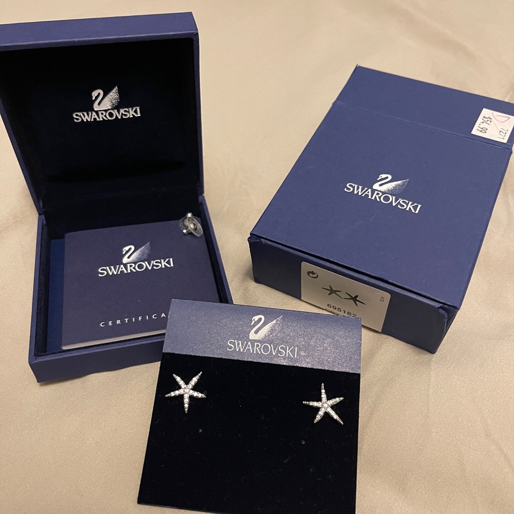NIB Swarovski Starfish Earrings